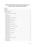 Scholarly Information Seeking Habits and Behaviors of Missouri State University (MSU) Faculty