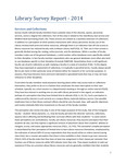 Library Survey Report – 2014 by Joshua D. Lambert, Tracy L. Stout, Lynn Cline, Cheryl Gudmundson Jones, Gloria Galanes, Shaley Moore, and Taylor Herrick